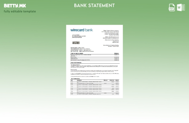 Модерен стил Германија Aschheim Wirecard шаблон извод од банка